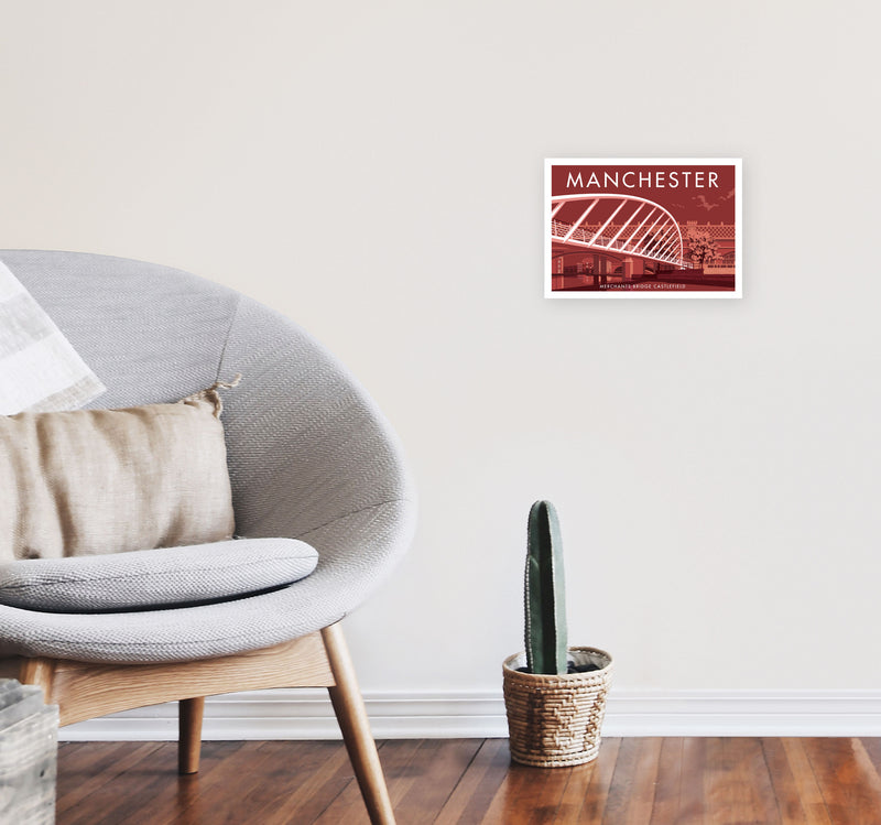 Manchester by Stephen Millership A4 Black Frame
