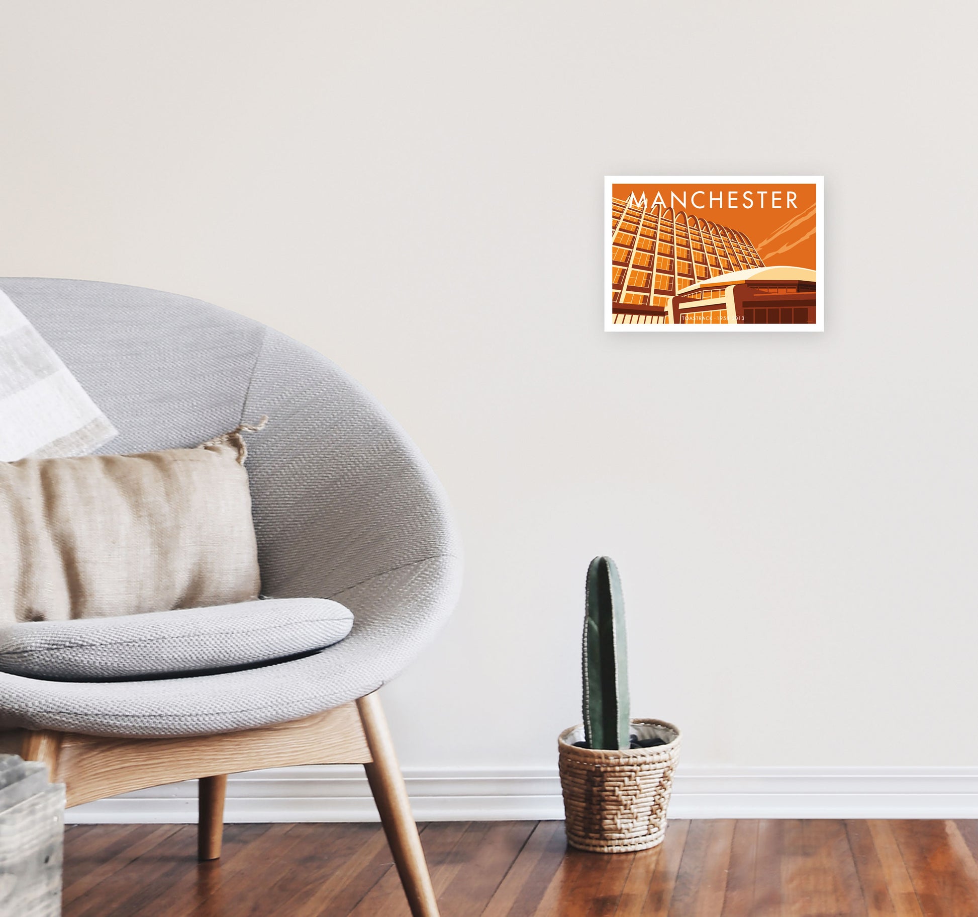 Manchester by Stephen Millership A4 Black Frame