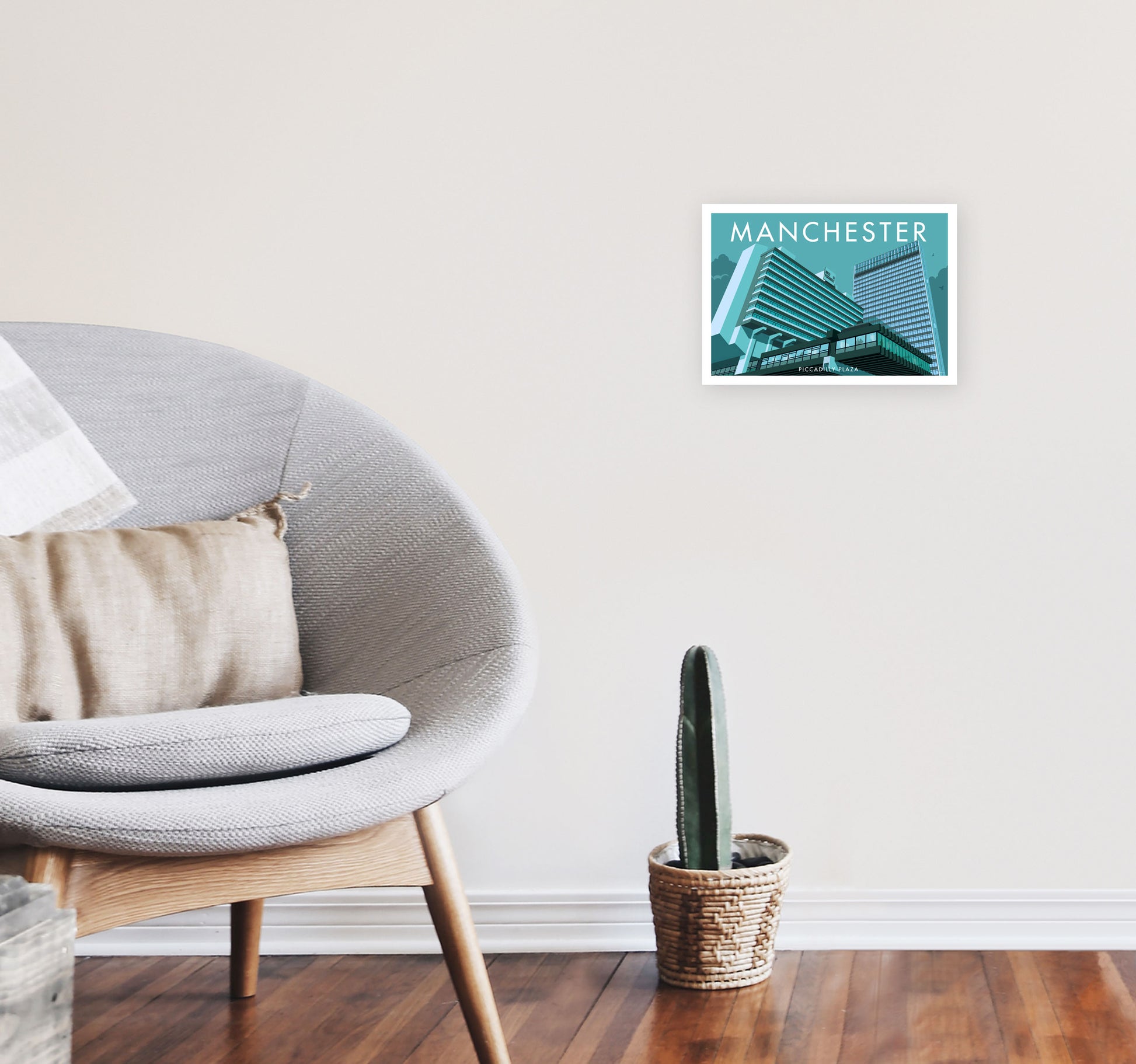 Manchester by Stephen Millership A4 Black Frame