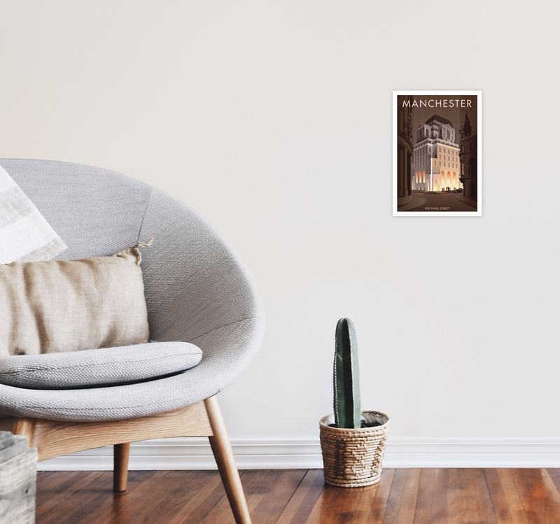 Manchester by Stephen Millership A4 Black Frame
