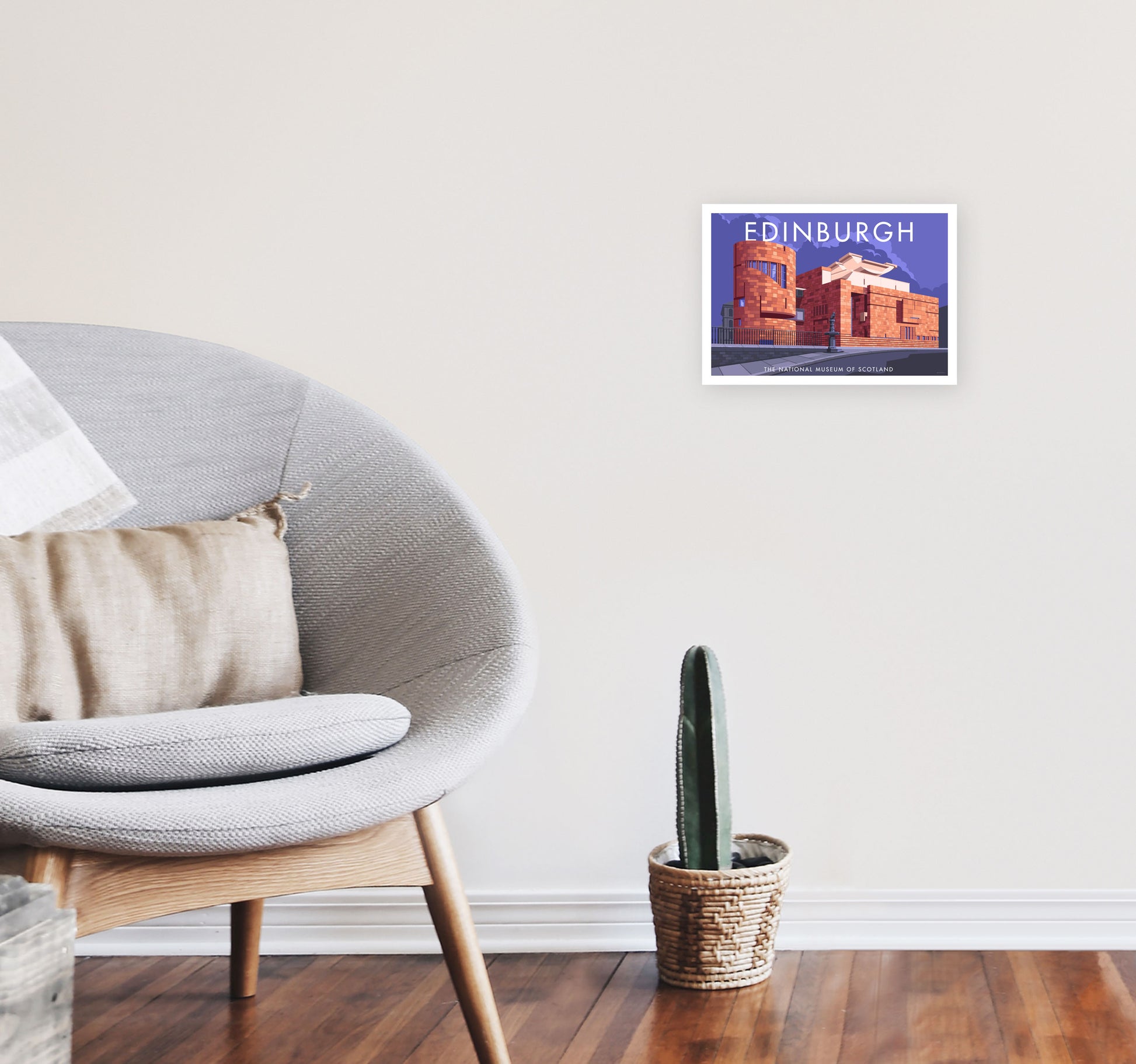 Edinburgh by Stephen Millership A4 Black Frame