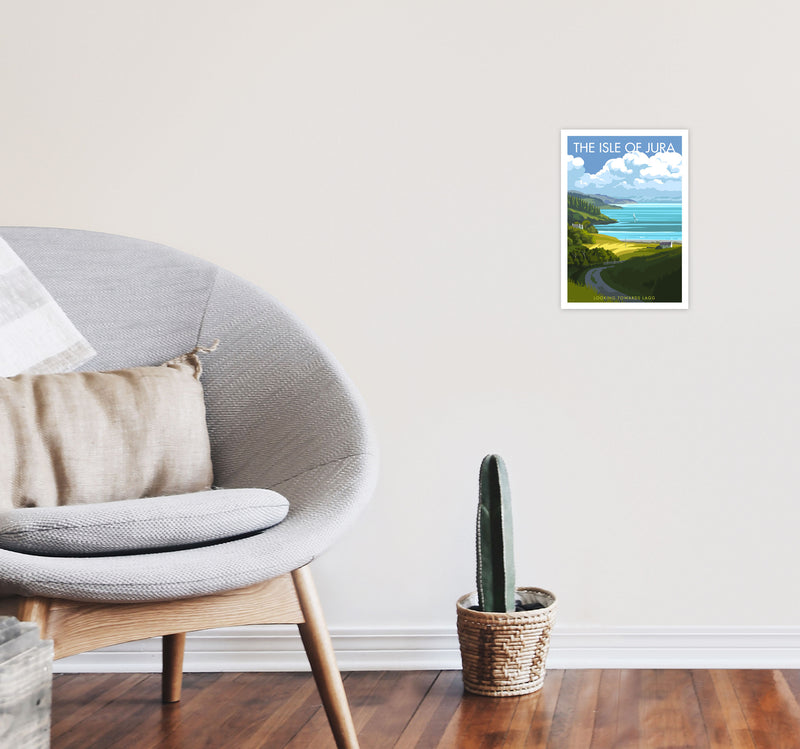 The Isle of Jura Art Print by Stephen Millership A4 Black Frame