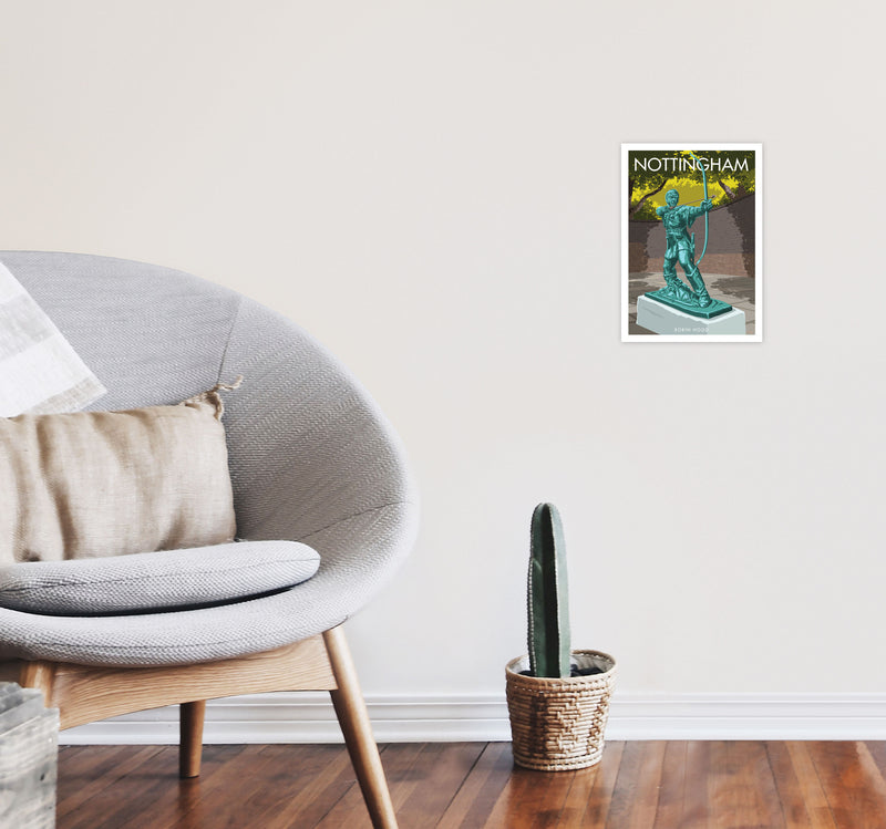 Nottingham Art Print by Stephen Millership A4 Black Frame