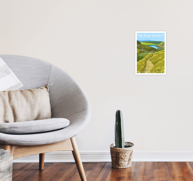 The Peak District Framed Digital Art Print by Stephen Millership A4 Black Frame