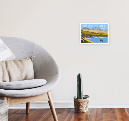 The Isle Of Jura Craighouse Art Print by Stephen Millership A4 Black Frame