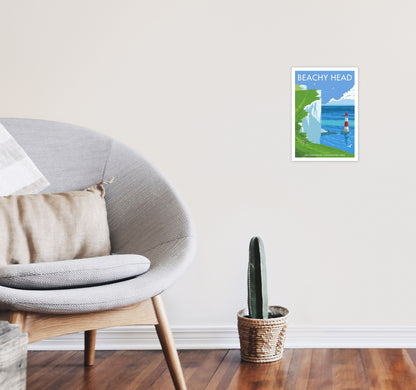 Beachy Head by Stephen Millership A4 Black Frame