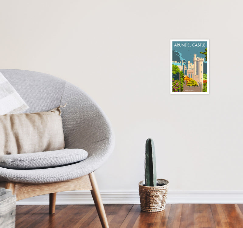 Arundel Castle Sussex Art Print by Stephen Millership A4 Black Frame