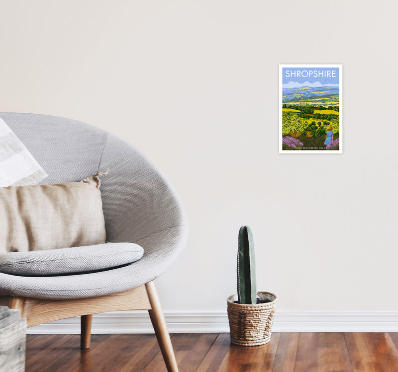 Shropshire Framed Digital Art Print by Stephen Millership A4 Black Frame