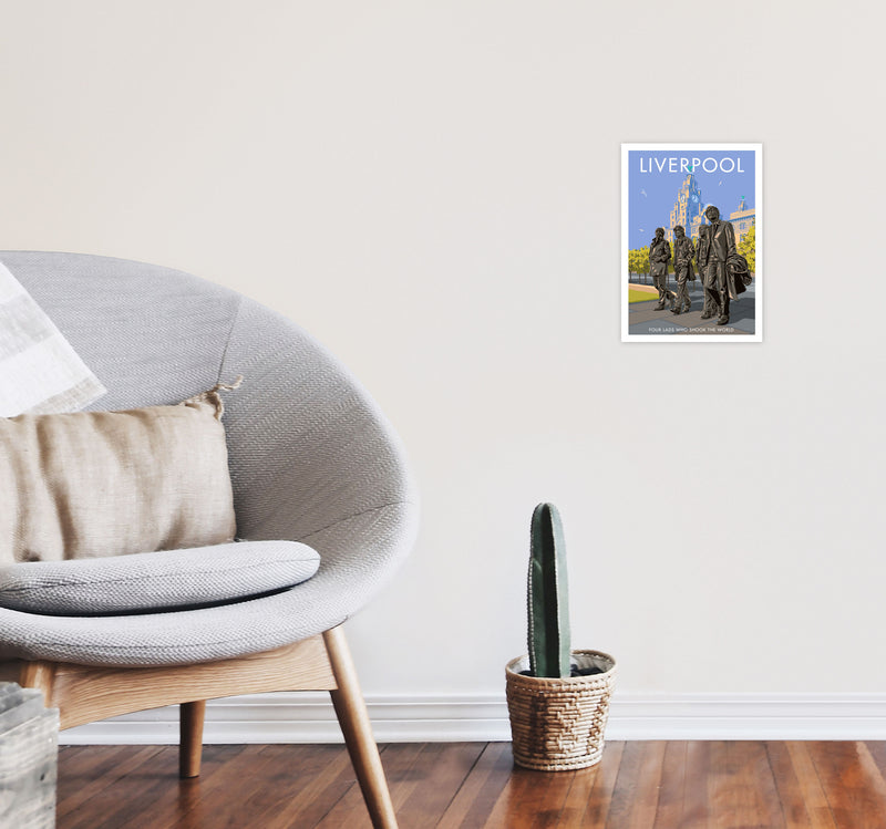 Liverpool Art Print by Stephen Millership A4 Black Frame