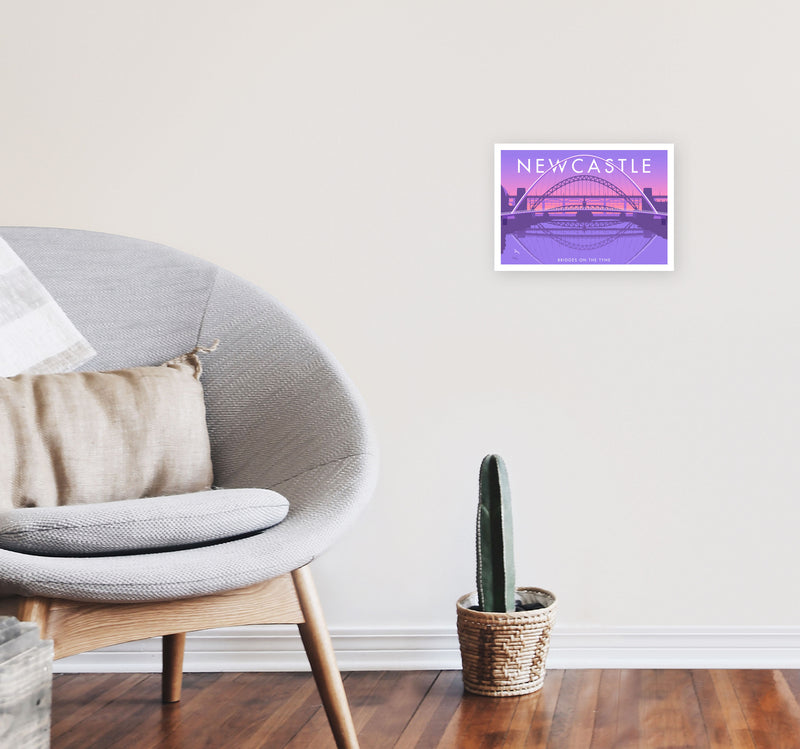 Bridges On The Tyne Newcastle Art Print by Stephen Millership A4 Black Frame