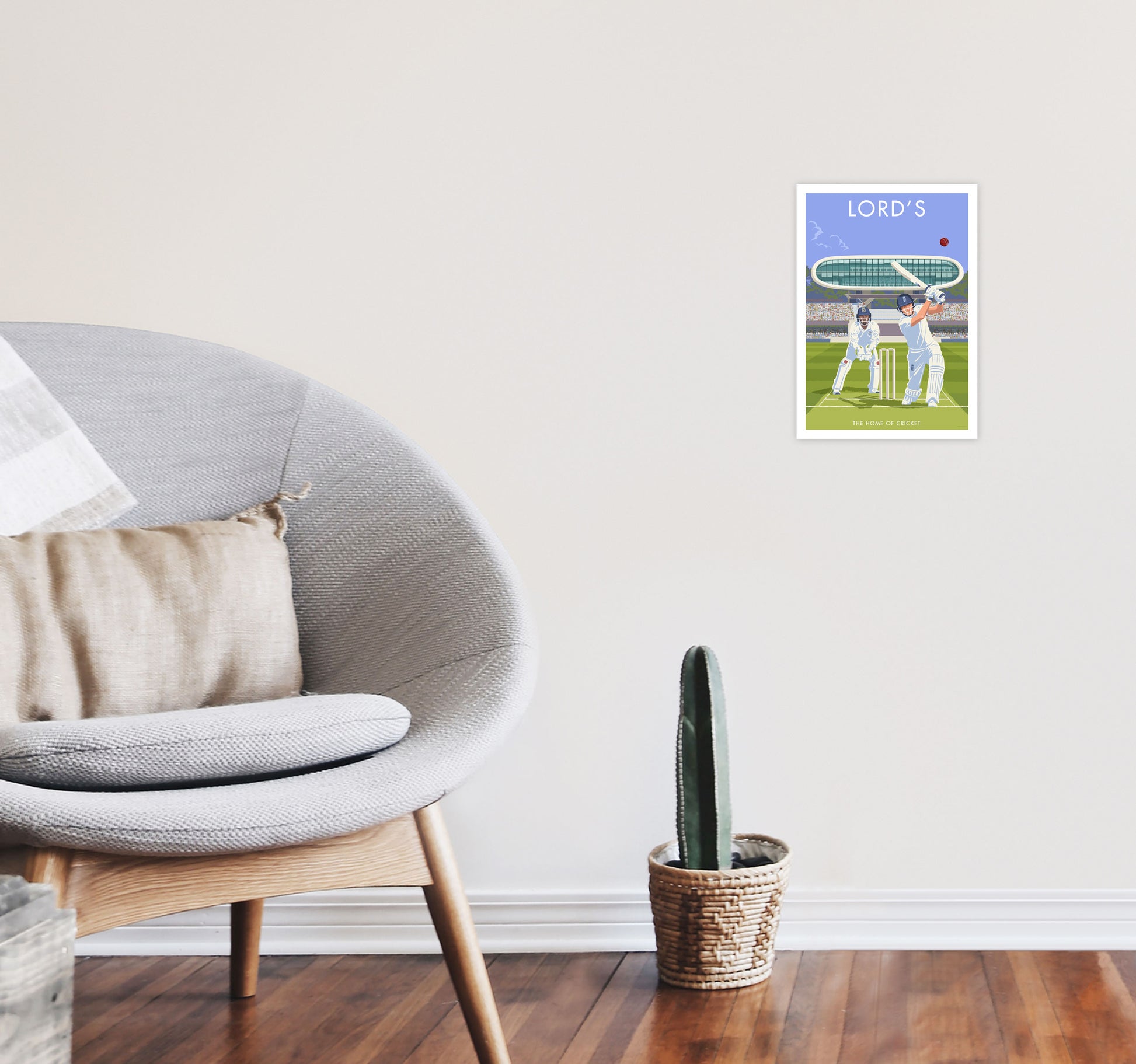Lord's Travel Art Print by Stephen Millership A4 Black Frame