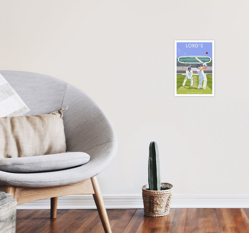 Lord's Travel Art Print by Stephen Millership A4 Black Frame