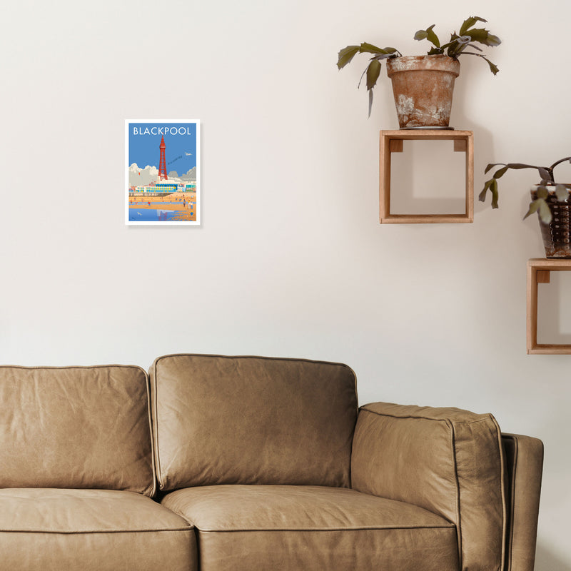 Blackpool 3 Art Print by Stephen Millership A4 Black Frame