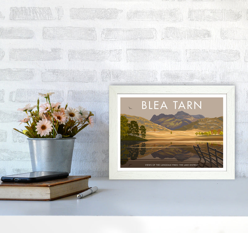 The Lakes Blea Tarn Travel Art Print By Stephen Millership A4 Oak Frame