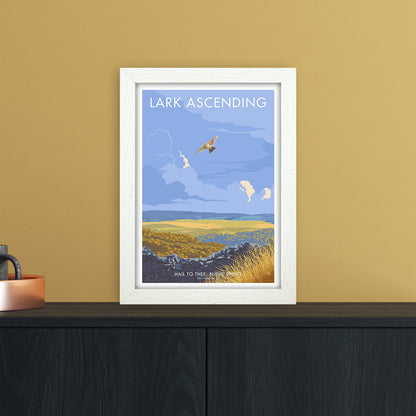 Lark Art Print by Stephen Millership A4 Oak Frame