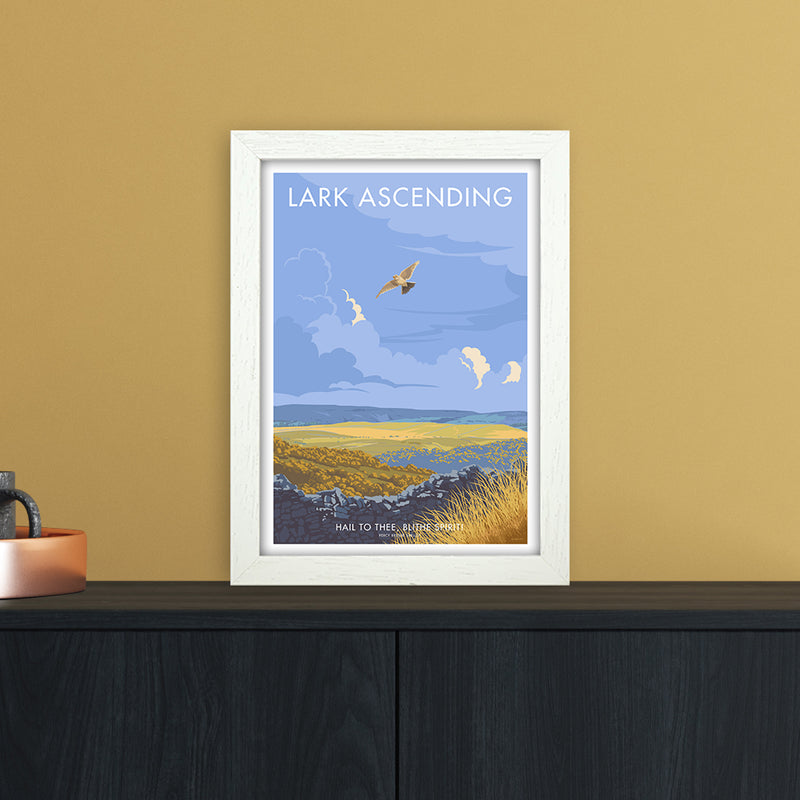 Lark Art Print by Stephen Millership A4 Oak Frame
