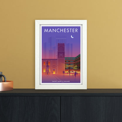 Manchester St Annes Sq Art Print by Stephen Millership A4 Oak Frame