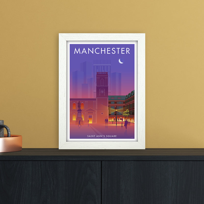 Manchester St Annes Sq Art Print by Stephen Millership A4 Oak Frame