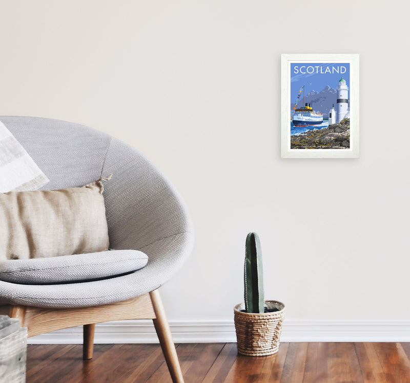 Cloch Point Scotland Framed Digital Art Print by Stephen Millership A4 Oak Frame