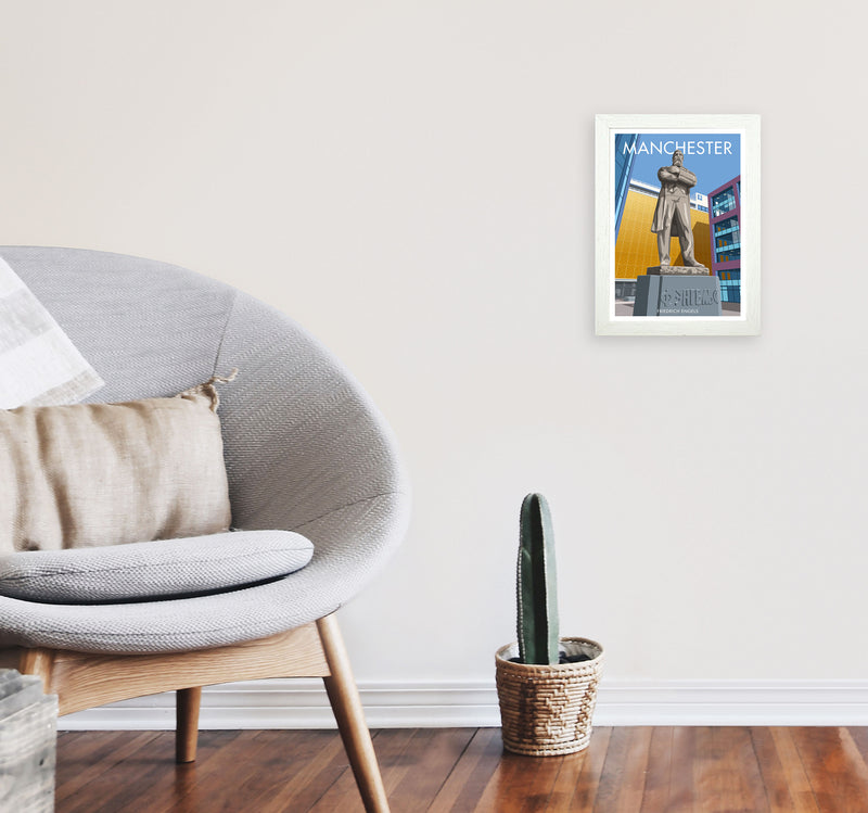 Manchester Framed Digital Art Print by Stephen Millership A4 Oak Frame