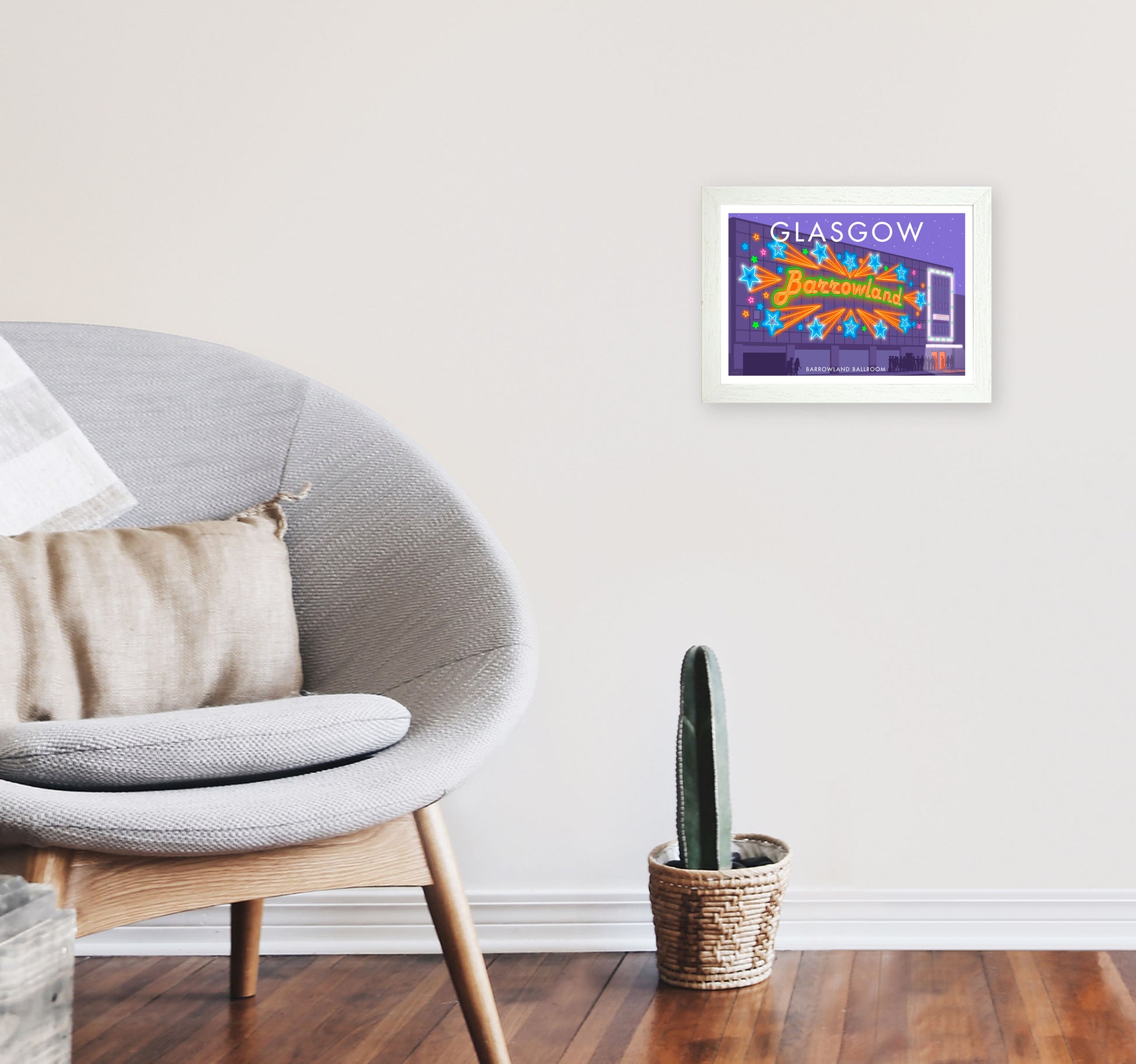 Barrowland Ballroom Glasgow Art Print by Stephen Millership A4 Oak Frame