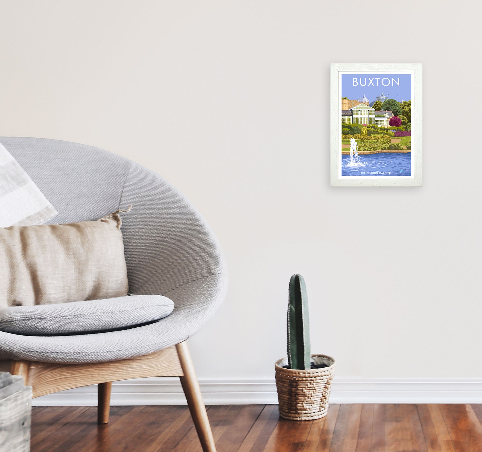 Buxton Derbyshire Travel Art Print by Stephen Millership A4 Oak Frame