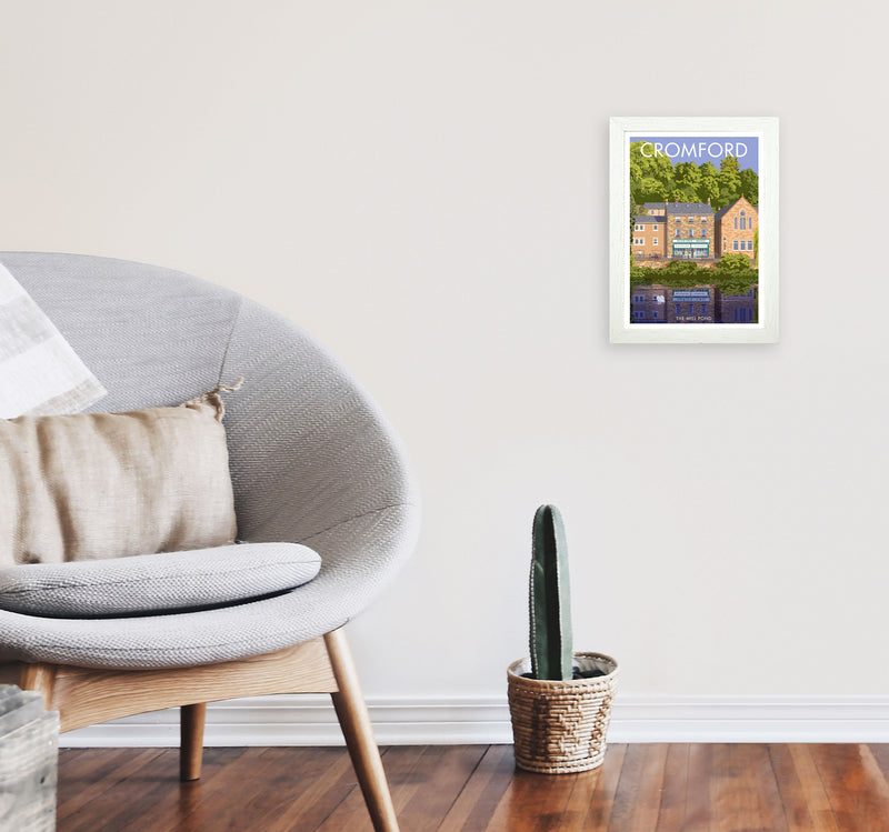 Cromford Derbyshire Travel Art Print by Stephen Millership A4 Oak Frame