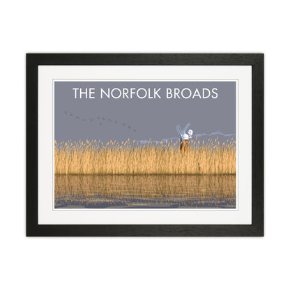 Norfolk Broads Travel Art Print By Stephen Millership Black Grain