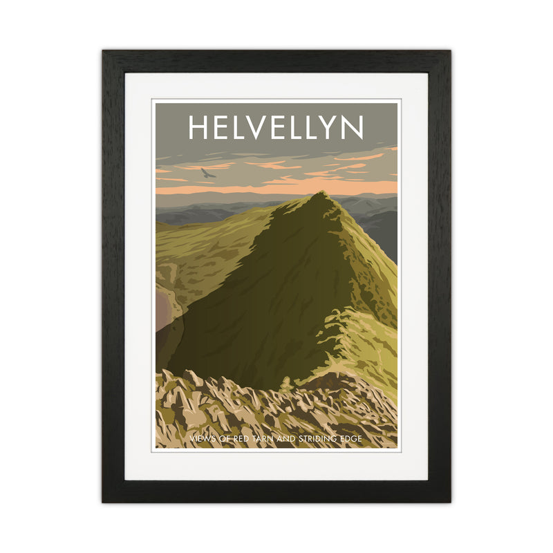 The Lakes Helvellyn Travel Art Print By Stephen Millership Black Grain
