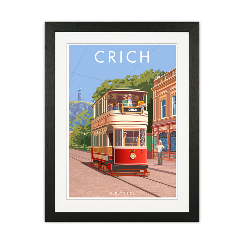Derbyshire Crich Art Print by Stephen Millership Black Grain