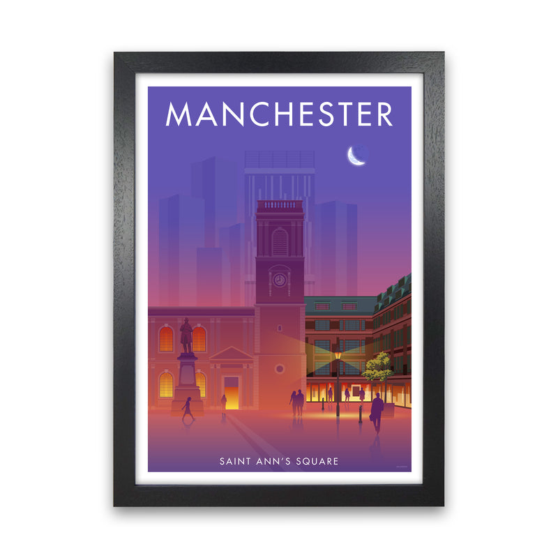Manchester St Annes Sq Art Print by Stephen Millership Black Grain