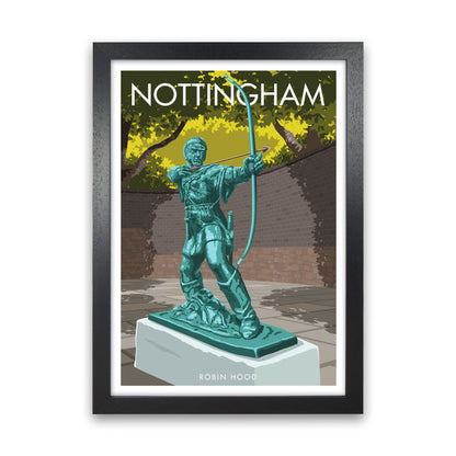 Nottingham Art Print by Stephen Millership Black Grain