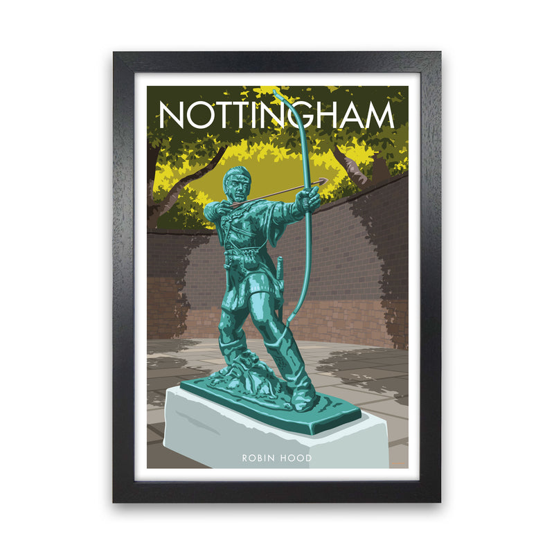 Nottingham Art Print by Stephen Millership Black Grain