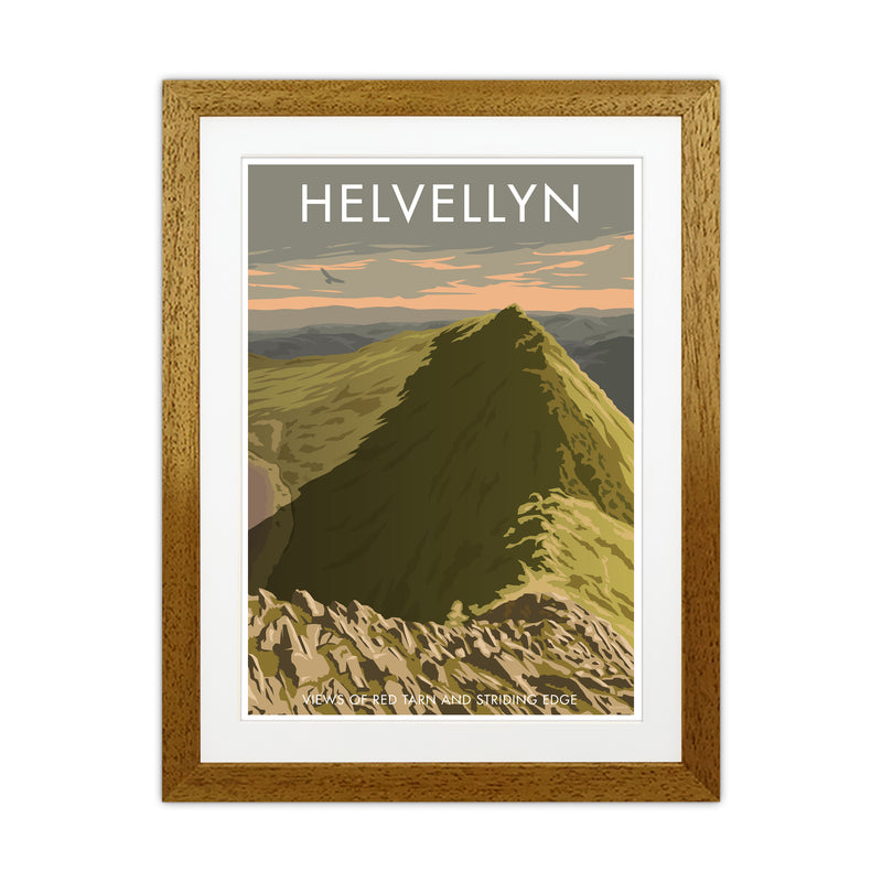 The Lakes Helvellyn Travel Art Print By Stephen Millership Oak Grain