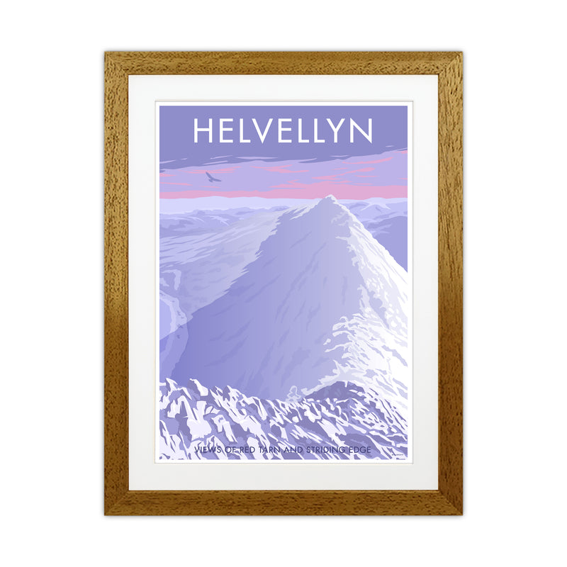 The Lakes Helvellyn Winter Travel Art Print By Stephen Millership Oak Grain