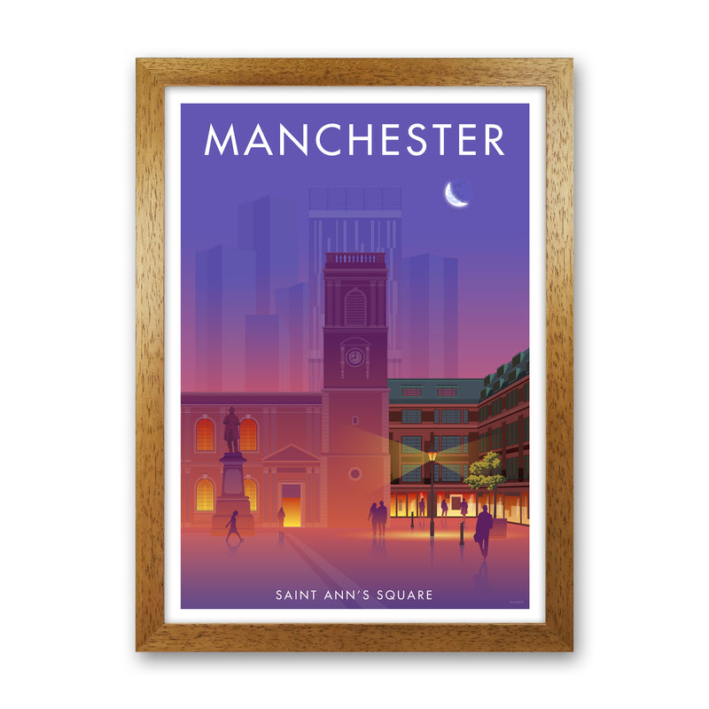 Manchester St Annes Sq Art Print by Stephen Millership Oak Grain