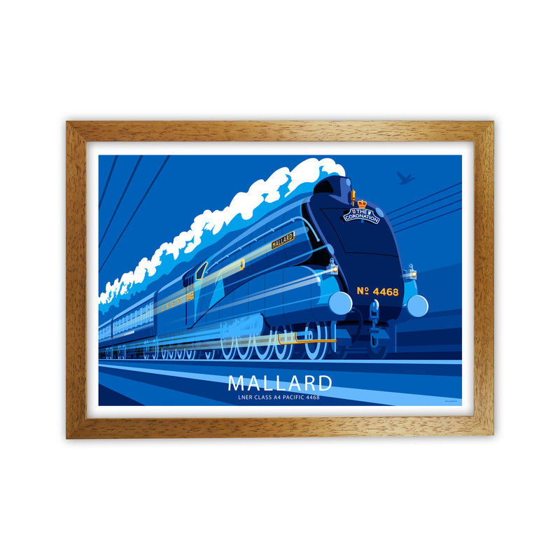 The Mallard Art Print by Stephen Millership, Framed Transport Print Oak Grain