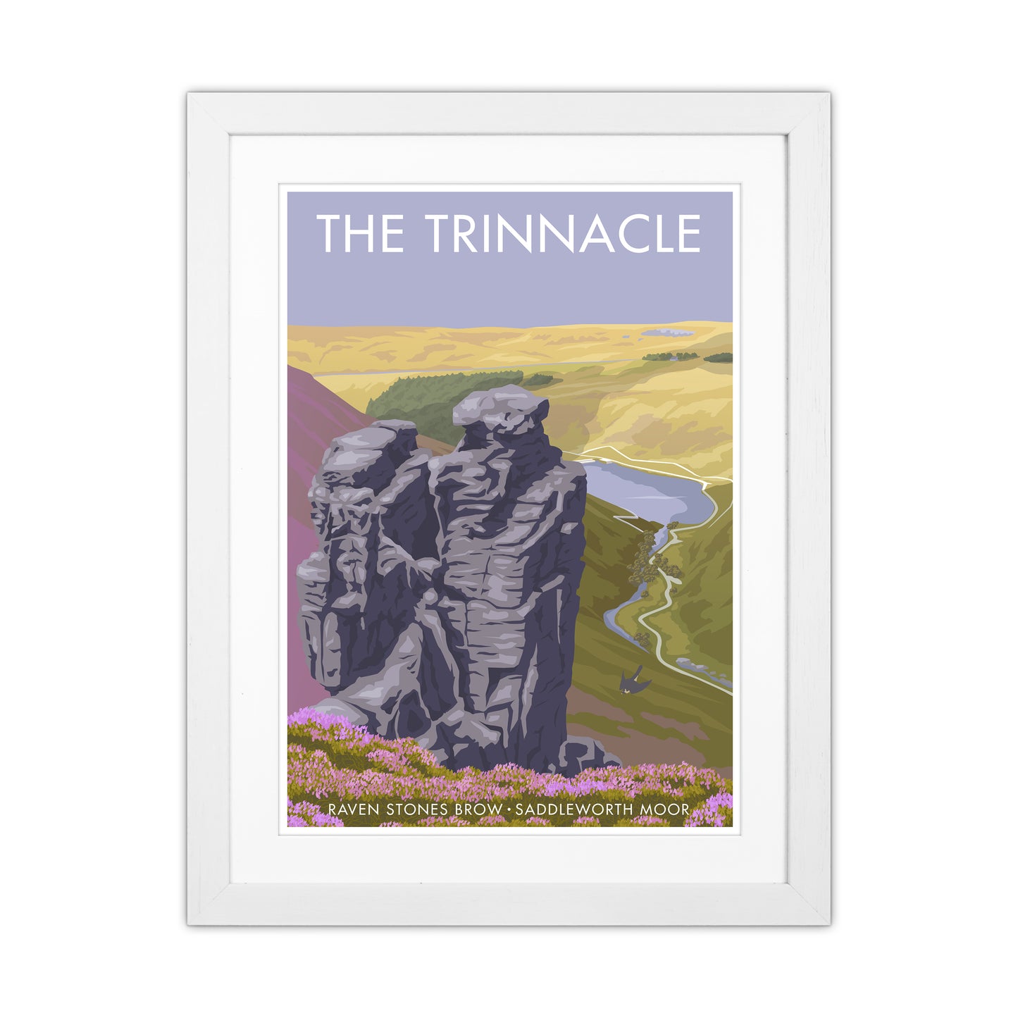 Saddleworth Trinnacle Travel Art Print By Stephen Millership White Grain