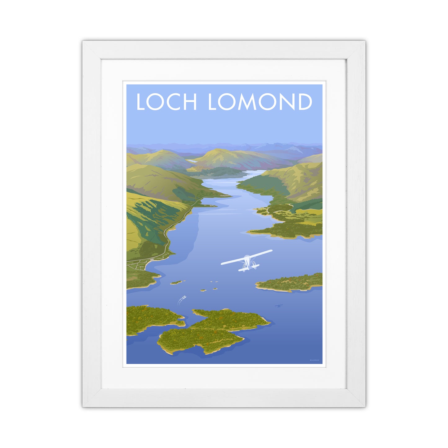 Scotland Loch Lomond Travel Art Print By Stephen Millership White Grain