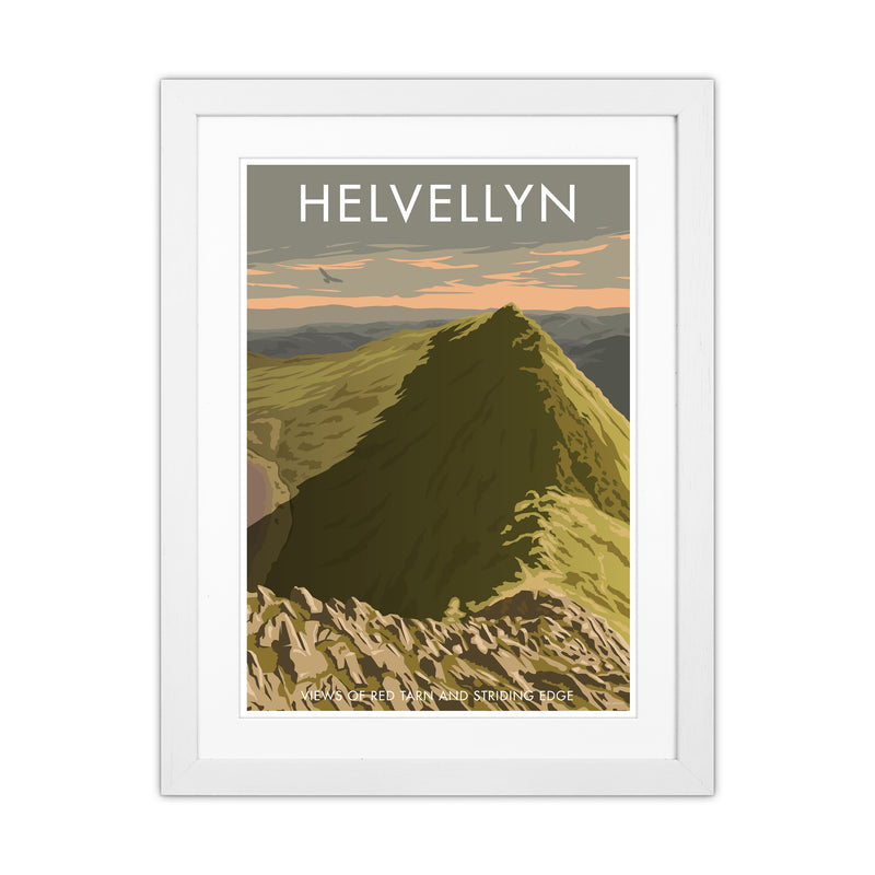 The Lakes Helvellyn Travel Art Print By Stephen Millership White Grain