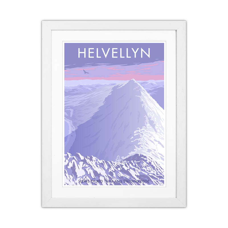 The Lakes Helvellyn Winter Travel Art Print By Stephen Millership White Grain