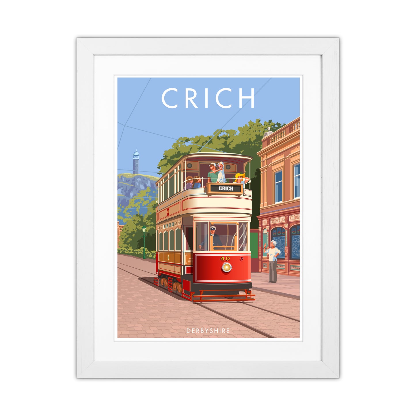 Derbyshire Crich Art Print by Stephen Millership White Grain