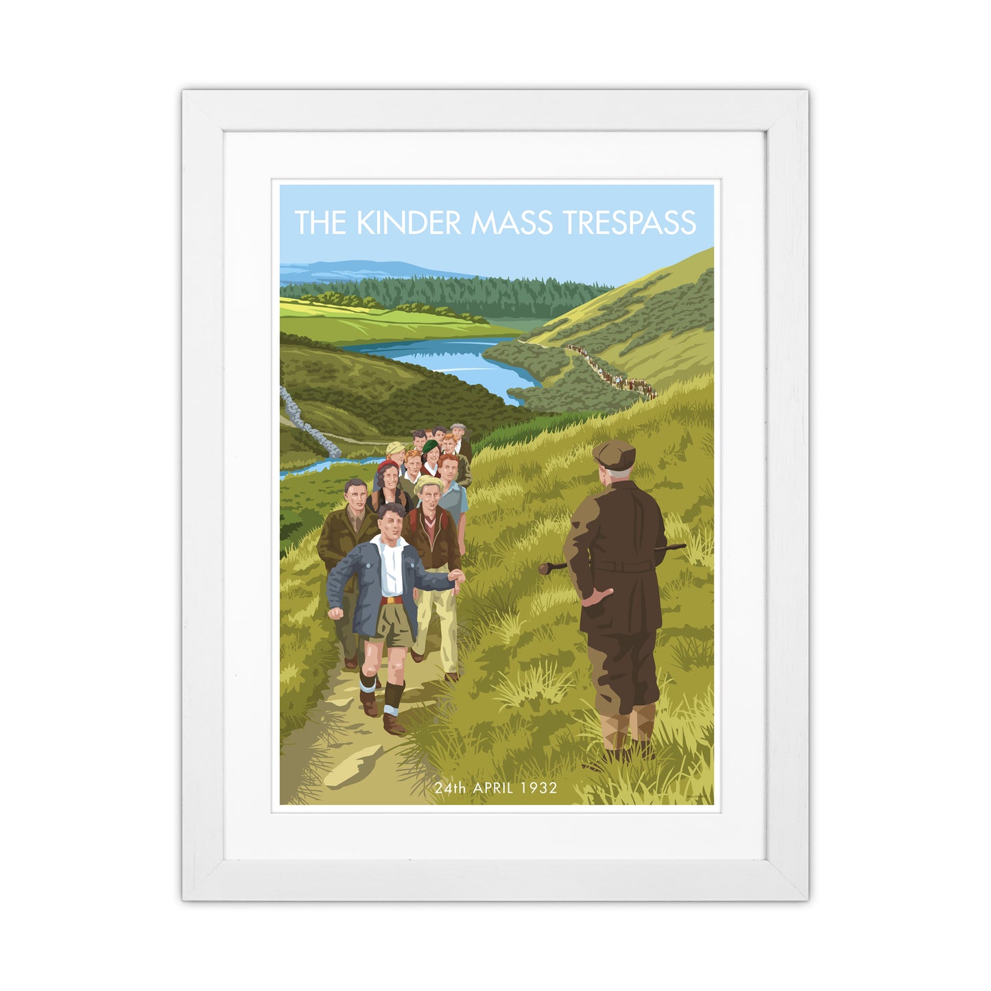 The Peak District Kinder Trespass Art Print by Stephen Millership White Grain