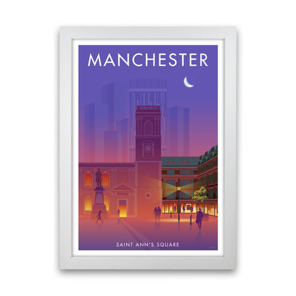Manchester St Annes Sq Art Print by Stephen Millership White Grain
