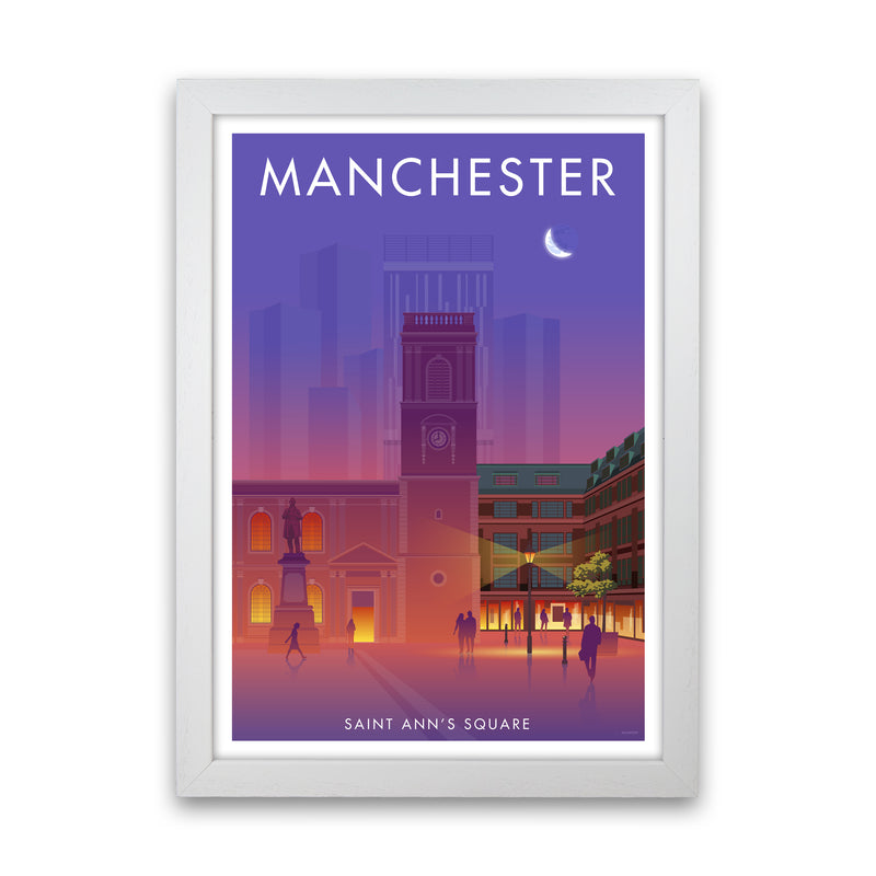 Manchester St Annes Sq Art Print by Stephen Millership White Grain