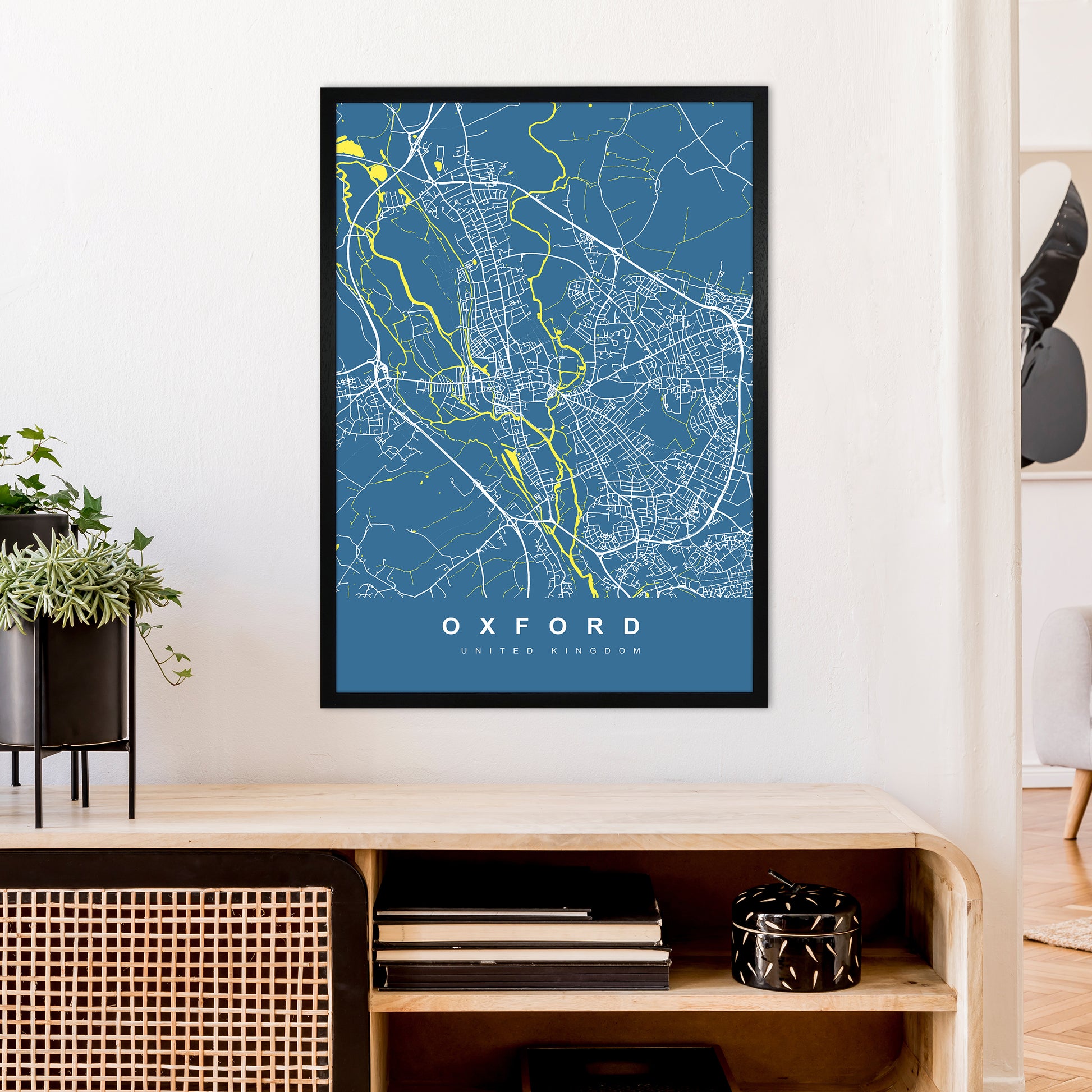 Oxford II Art Print by UrbanMaps A1 White Frame