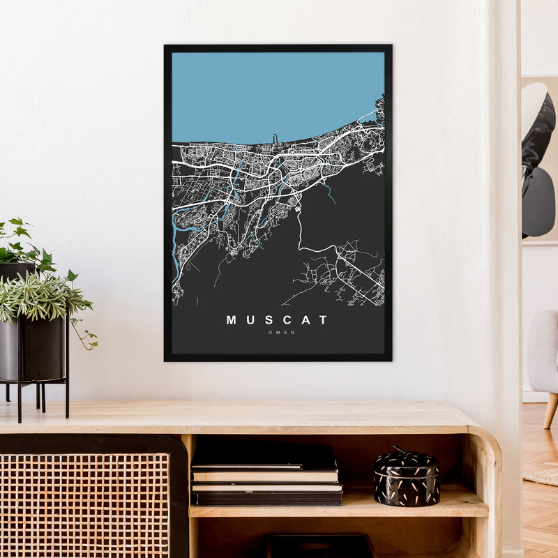 Muscat Art Print by UrbanMaps A1 White Frame