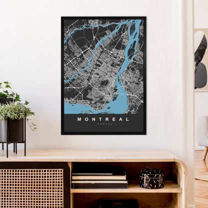 Montreal Art Print by UrbanMaps A1 White Frame