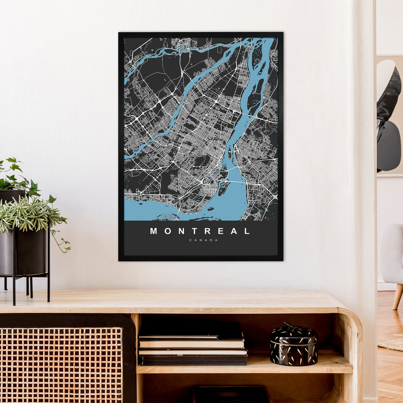 Montreal Art Print by UrbanMaps A1 White Frame