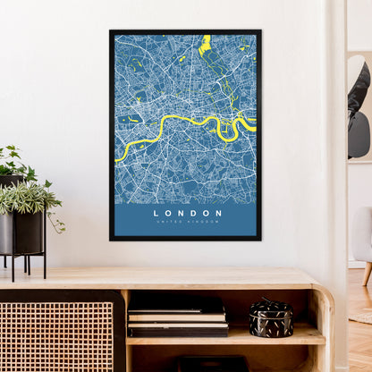 London II Art Print by UrbanMaps A1 White Frame